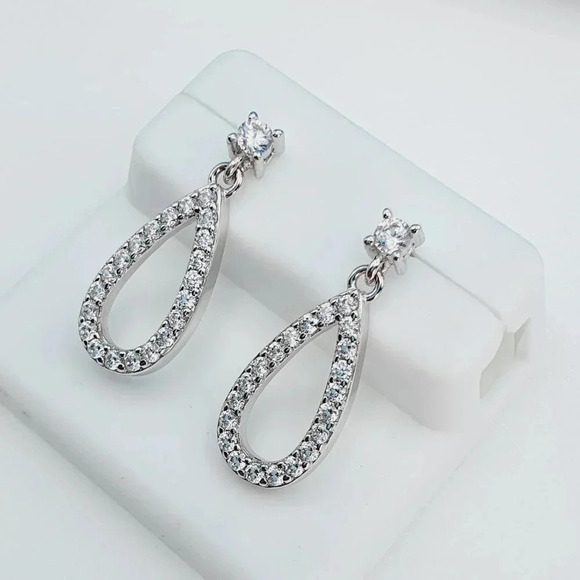 "925 Sterling Silver Cubic Zirconia Earrings, U19254846 - Picture 4 of 10